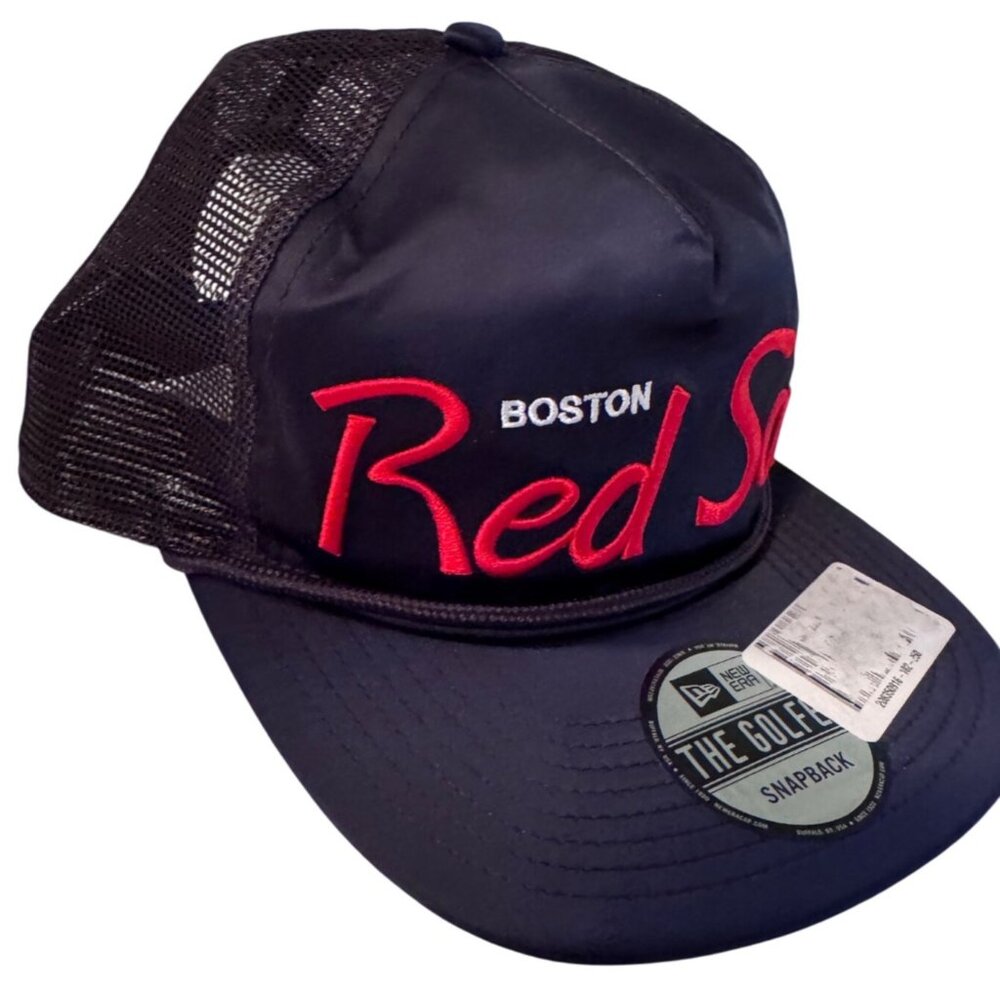 Boston Red Sox Snapback Hat Navy BOS New Era One Size Fits Most NWT Net Back Tru - Picture 6 of 7